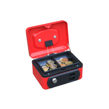 High quality OEM TOP sale new design spring lock cash box with two compartments tray